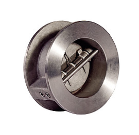 Зворотній клапан міжфланцьовий нержавіючий двухстулковий, VITON, PN16, Ду 50