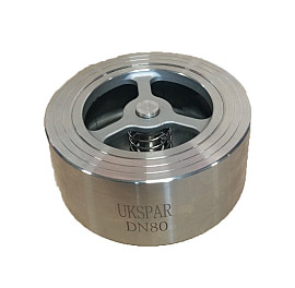 Зворотній клапан міжфланцьовий нержавіючий підпружинений, PN25, Ду 15