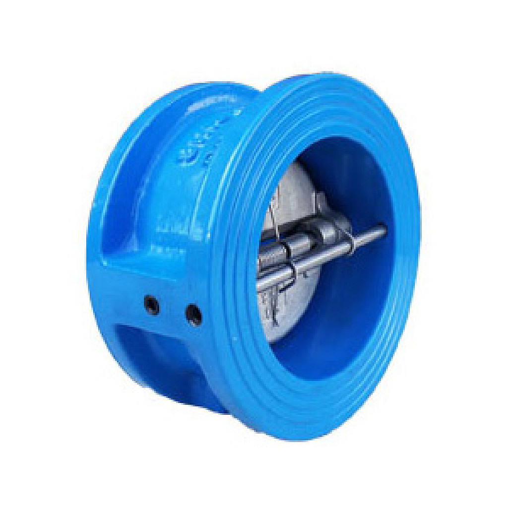 Обратный клапан межфланцевый чугунный двухстворчатый, VITON, PN16, Ду 50