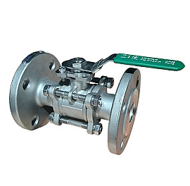 Кран кульовий фланцевий нержавіючий трискладовий з площадкою під привод, PN16, Ду 15