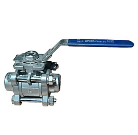 Кран кульовий приварний нержавіючий трискладовий з площадкою під привод, PN16, Ду 15