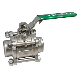 Кран кульовий приварний нержавіючий трискладовий, PN16, Ду 15