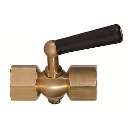 Кран манометрический (для манометра) трехходовой муфтовый латунный, G1/2-M20x1.5, PN16, Ду 15