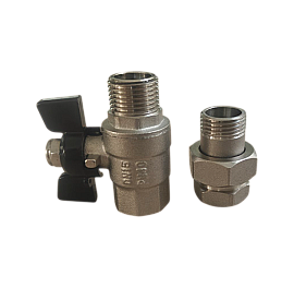 Кран шаровой резьбовой латунный с американкой, Ру40, Ду 15