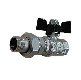 Кран шаровой резьбовой латунный с американкой, Ру40, Ду 15