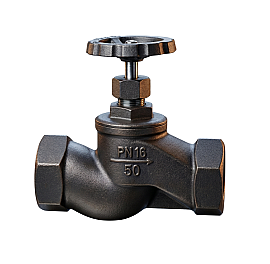 Клапан запорный (вентиль) муфтовый чугунный, 15кч18п, PN16, Ду15