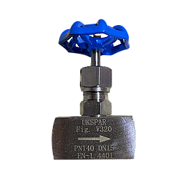 Клапан запорный (вентиль) игольчатый  муфтовый нержавеющий, PN140, Ду 15