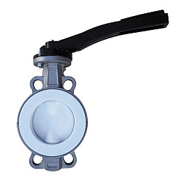 Затвор дисковый поворотный межфланцевый нержавеющий, диск-нж сталь 316 + PTFE, PTFE, PN16 Ду50