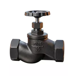 Клапан запірний (вентиль) муфтовий чавунний, 15кч18п, PN16, Ду15